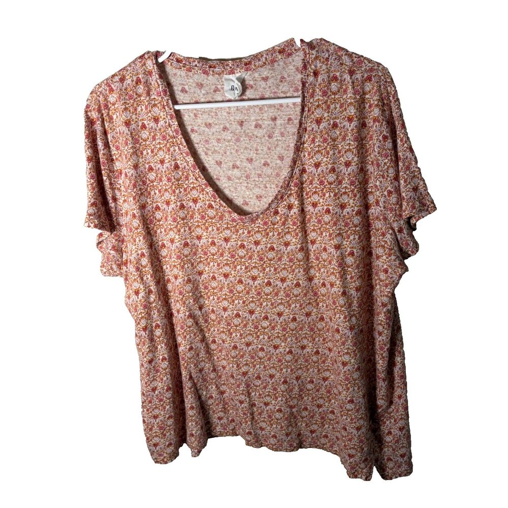 Gap T-Shirt Women's XL 100% Linen Short Sleeve Scoop Neck Shirt Top Casual